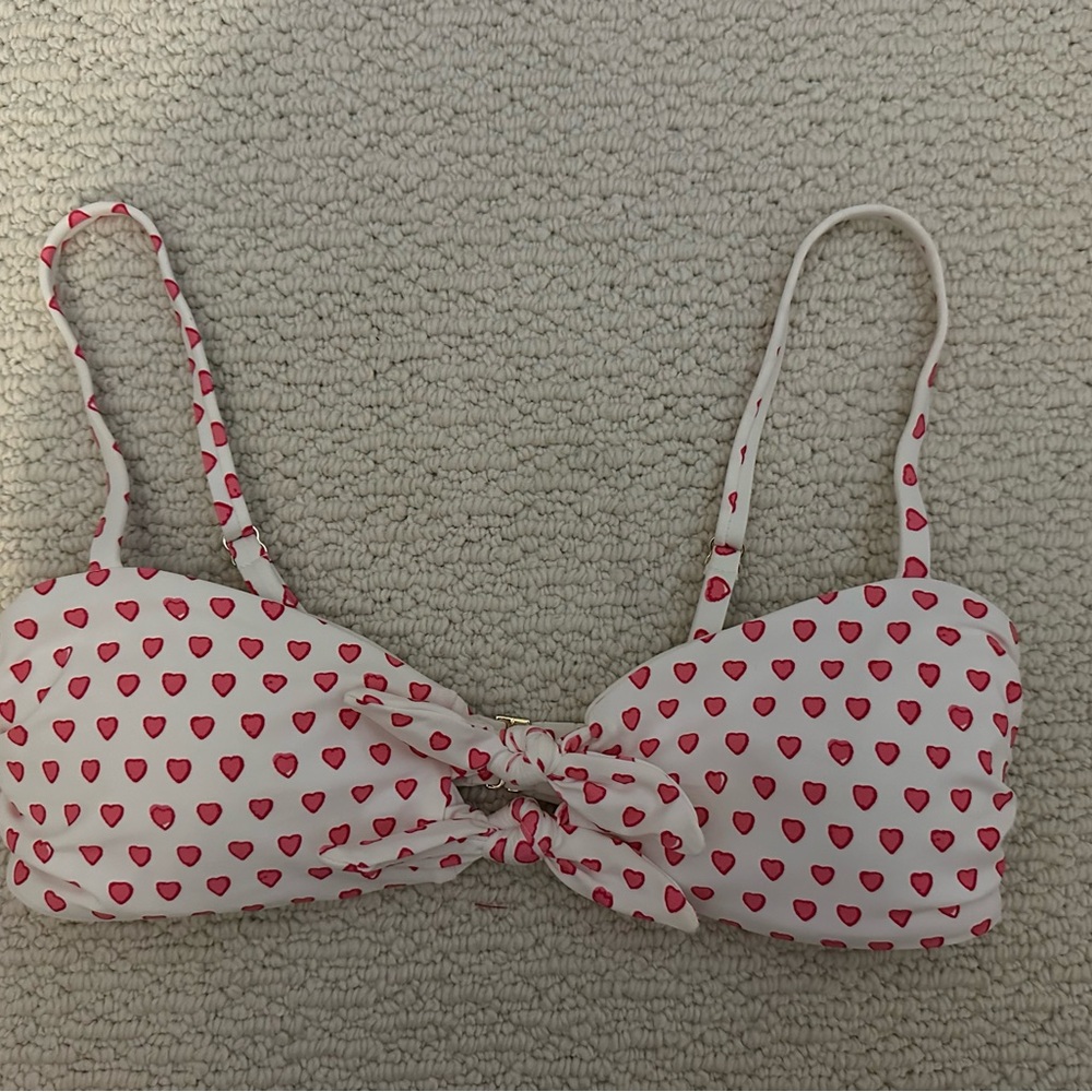 Roller rabbit pink hearts bikini top size S